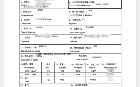 石墨两用物许可证